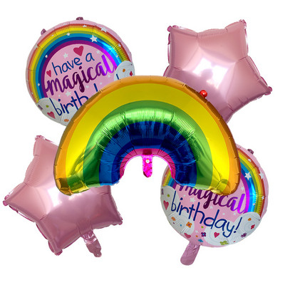 LQZZY ÚJ mosoly szivárvány felhő fólia léggömb lány 10 éves boldog születésnapot lufi Óvodai gyerek játék dekoráció