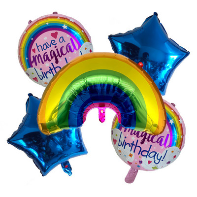 LQZZY ÚJ mosoly szivárvány felhő fólia léggömb lány 10 éves boldog születésnapot lufi Óvodai gyerek játék dekoráció
