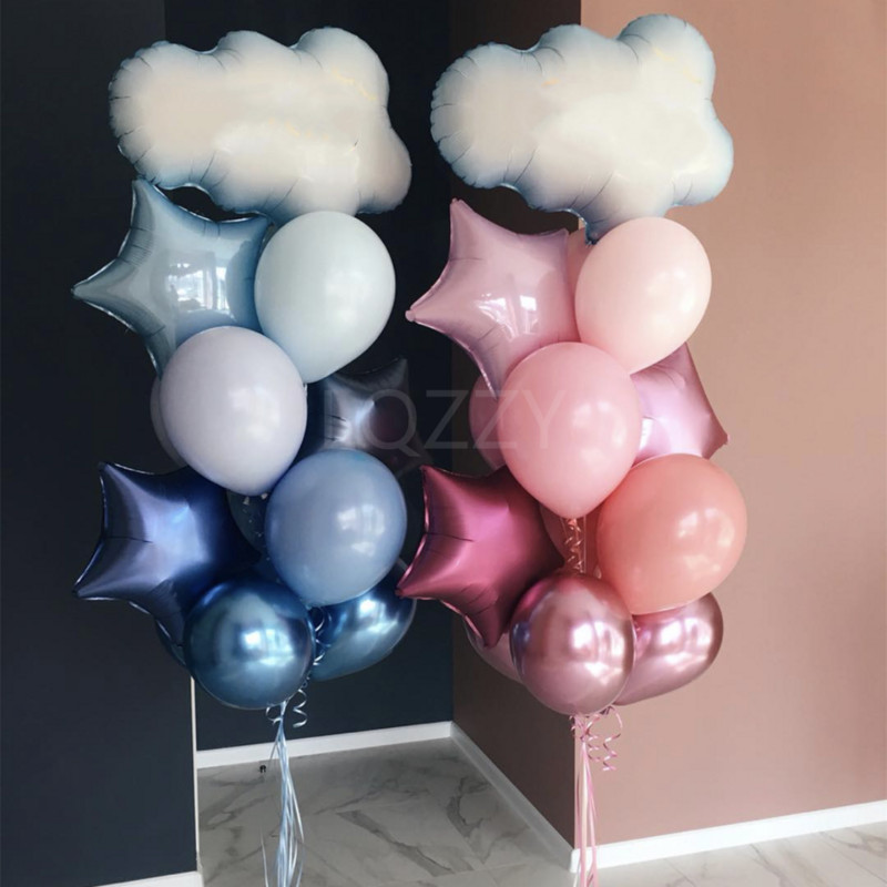 LQZZY ÚJ mosoly szivárvány felhő fólia léggömb lány 10 éves boldog születésnapot lufi Óvodai gyerek játék dekoráció