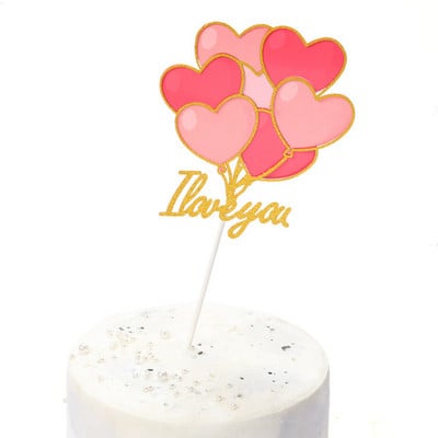 Set de decorațiuni pentru cupcake de nuntă, cu inimă de dragoste, îndrăgostiți de dulci, pentru aniversare, decorațiuni pentru tort pentru petrecerea de nuntă, ziua îndrăgostiților