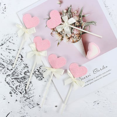 Set de decorațiuni pentru cupcake de nuntă, cu inimă de dragoste, îndrăgostiți de dulci, pentru aniversare, decorațiuni pentru tort pentru petrecerea de nuntă, ziua îndrăgostiților