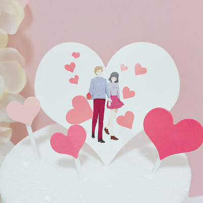 Set de decorațiuni pentru cupcake de nuntă, cu inimă de dragoste, îndrăgostiți de dulci, pentru aniversare, decorațiuni pentru tort pentru petrecerea de nuntă, ziua îndrăgostiților