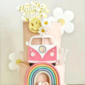 Boldog születésnapot tortalapos sütődísz Gyerekeknek ajándék Százszorszép virág Cupcake Plug-in desszert kellékek