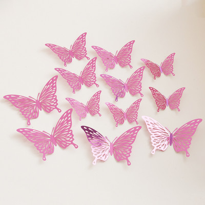 12 DB torta dekoráció Pearl Butterfly tortafeltétek Boldog születésnapot Garland Balloon Gyerek lányok Butterfli Cupcake Decor Babyshower