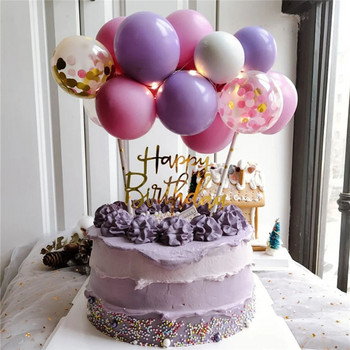 10 бр. 5-инчови метални балонни топчета за торти с форма на облак Конфети балони за детски рожден ден Декорация на сватбена торта Baby Shower