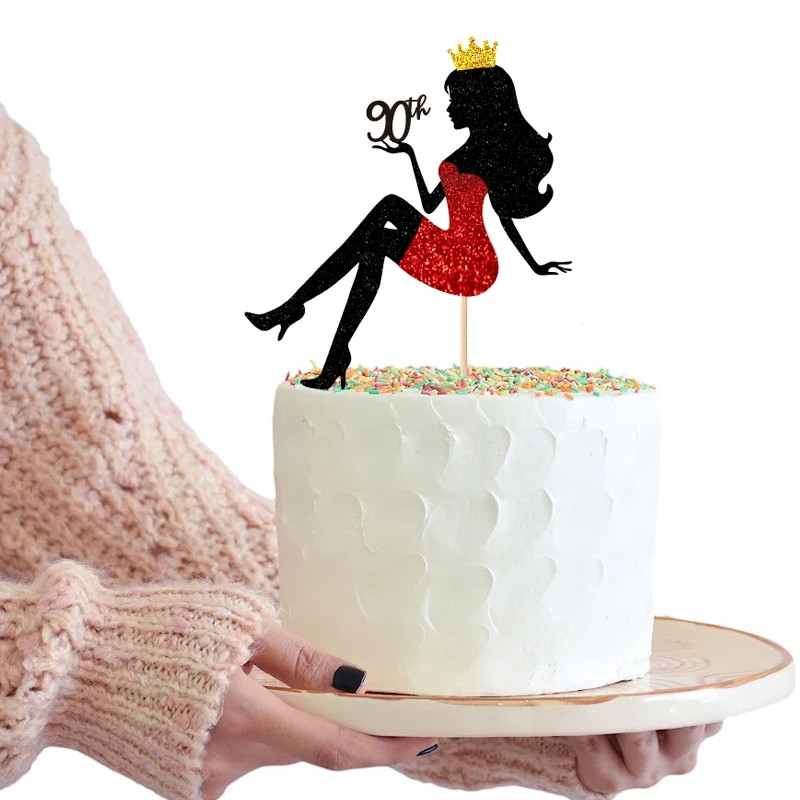 Új magassarkú cipők 18. 21. 30. 40. Boldog születésnapot torta topper Queen Lady tematikus tortadíszek lányoknak Lady születésnapi parti