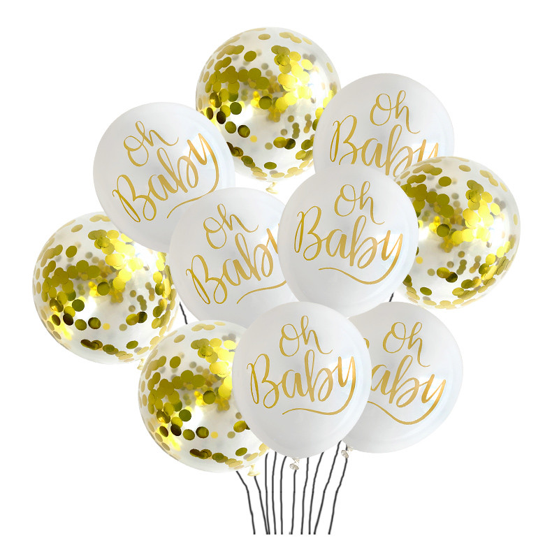 10 bucăți 12 inch Oh Baby Baloane din latex imprimate model picioare pentru bebeluș pentru decorare petrecere de naștere copii babyshower băiat fată