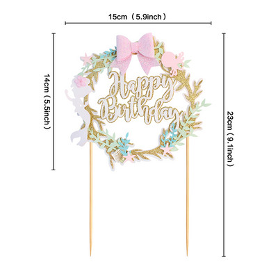Jūros dumblių undinėlės uodegos torto antgalis Mažosios undinėlės vakarėlio dekoravimui mergaičių 1-ojo gimtadienio torto dekoras Kūdikių vakarėlio reikmenys