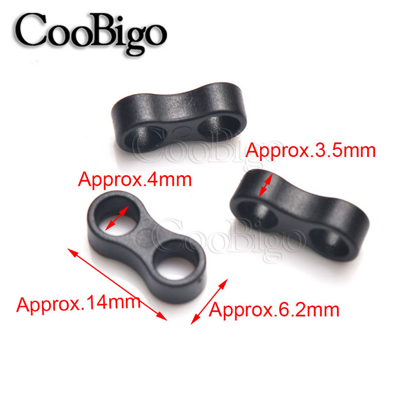 Aizbāznis, slīdņi, plastmasas slēdži Vada slēdzenes gali 2 caurumi Paracord zābaki mugursoma apģērbu maskas DIY aksesuāri krāsaini 10 gab.