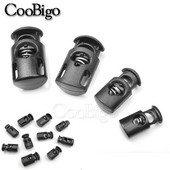 20db Zsinór billenő klip húzózsinór dugó csipke szorító csat kötél zárkapocs Paracord zsinórhoz műanyag fekete rugó