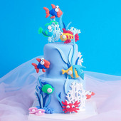 Under The Sea Animal Cake Topper Whale Crab Shark Fish Decor Διακόσμηση κέικ γοργόνας Διακόσμηση 1ου γενεθλίων Μπομπονιέρες ντους για μωρά