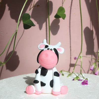 Decoratune pentru tort cu animale de fermă, pui roz, porc, cal, vacă, pentru aniversare, pentru cupcake, pentru baby shower, hambar, consumabile tematice pentru petreceri
