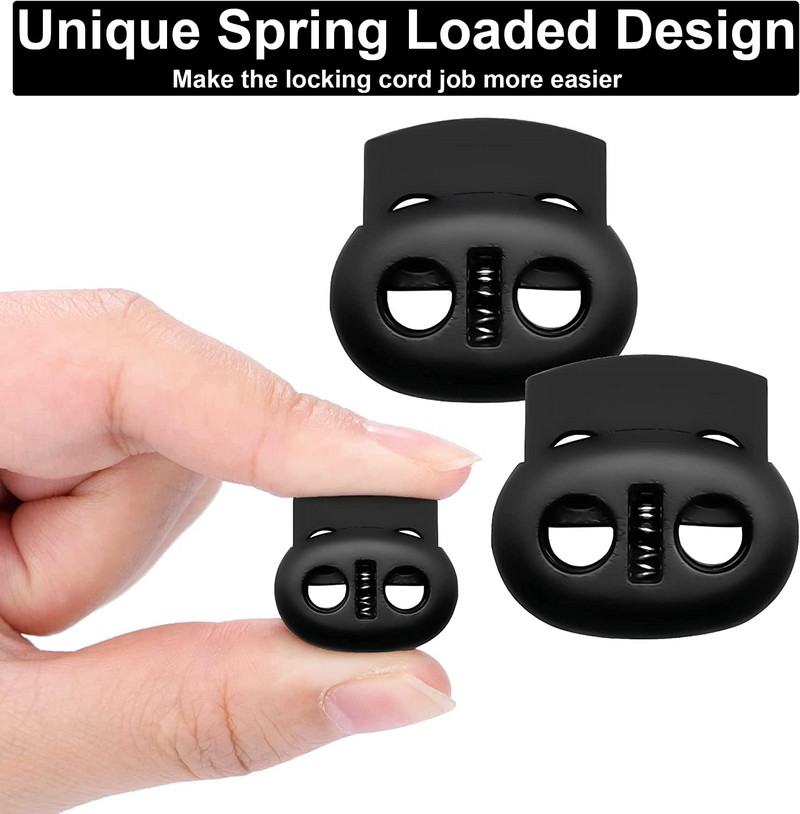 12 gab. Plastmasas auklas slēdzenes, atsperes sviras aizbāznis, dubultā atvere aukliņai, apģērba šņorēm Paracord āra kempinga mugursoma