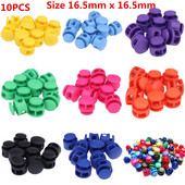 10 vnt. plastikinis „Paracord“ laido užrakto gnybtas, 2 skylių perjungimo spaustukas, kamštis batų raišteliai laido sagtys Krepšelio dalys Priedai 16,5 x 16,5 mm