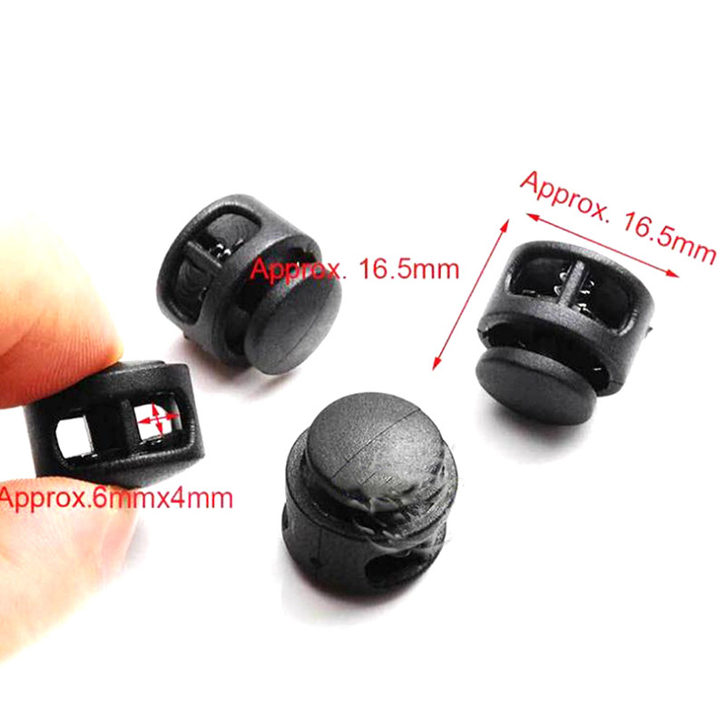 10 vnt. plastikinis „Paracord“ laido užrakto gnybtas, 2 skylių perjungimo spaustukas, kamštis batų raišteliai laido sagtys Krepšelio dalys Priedai 16,5 x 16,5 mm