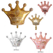 1db kék rózsaszín korona születésnapi léggömbök hélium szám fólia lufi kisfiú lánynak 1. születésnapi parti dekoráció gyerekzuhany