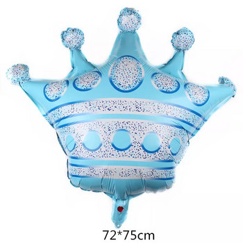 1 бр. Балони за рожден ден със синя розова корона Фолиев балон с хелиеви номера за бебе, момче, момиче, Декорации за парти за 1-ви рожден ден Детски душ