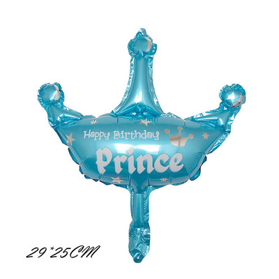 1db kék rózsaszín korona születésnapi léggömbök hélium szám fólia lufi kisfiú lánynak 1. születésnapi parti dekoráció gyerekzuhany