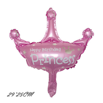1db kék rózsaszín korona születésnapi léggömbök hélium szám fólia lufi kisfiú lánynak 1. születésnapi parti dekoráció gyerekzuhany