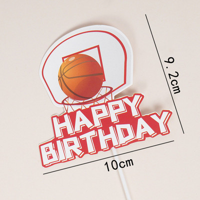 Tortafedő Kosárlabda Hoop Net Star Boldog Születésnapot Dísz Zászló Évforduló Barkácsolás Sütőkellékek Cupcake Toppers Babazuhany