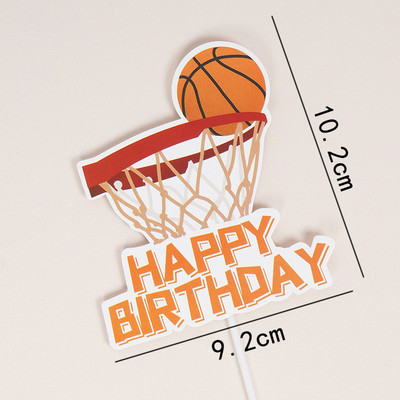 Tortafedő Kosárlabda Hoop Net Star Boldog Születésnapot Dísz Zászló Évforduló Barkácsolás Sütőkellékek Cupcake Toppers Babazuhany
