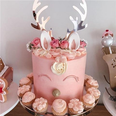 2 DB Boldog karácsonyt akril arany tortafedő szarvas szarvas agancs akril tortadíszítéshez 2021 karácsonyára