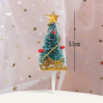 Toppers pentru tort de Crăciun Moș Crăciun Pom de Crăciun Om de zăpadă Decor pentru tort Coroană de frunze Decoruri pentru cupcake Acasă Rechizite pentru petrecere de Anul Nou