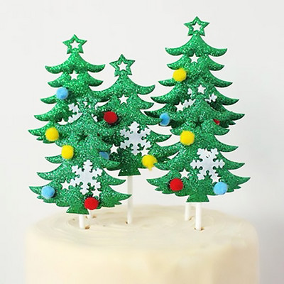 Toppers pentru tort de Crăciun Moș Crăciun Pom de Crăciun Om de zăpadă Decor pentru tort Coroană de frunze Decoruri pentru cupcake Acasă Rechizite pentru petrecere de Anul Nou