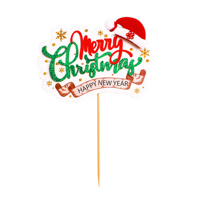 Toppers pentru tort de Crăciun Moș Crăciun Pom de Crăciun Om de zăpadă Decor pentru tort Coroană de frunze Decoruri pentru cupcake Acasă Rechizite pentru petrecere de Anul Nou