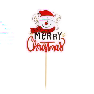 Toppers pentru tort de Crăciun Moș Crăciun Pom de Crăciun Om de zăpadă Decor pentru tort Coroană de frunze Decoruri pentru cupcake Acasă Rechizite pentru petrecere de Anul Nou