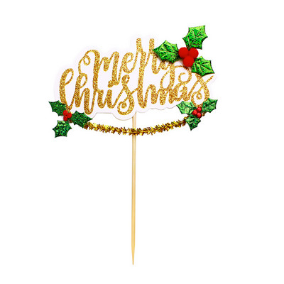 Toppers pentru tort de Crăciun Moș Crăciun Pom de Crăciun Om de zăpadă Decor pentru tort Coroană de frunze Decoruri pentru cupcake Acasă Rechizite pentru petrecere de Anul Nou