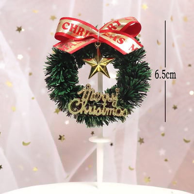 Toppers pentru tort de Crăciun Moș Crăciun Pom de Crăciun Om de zăpadă Decor pentru tort Coroană de frunze Decoruri pentru cupcake Acasă Rechizite pentru petrecere de Anul Nou