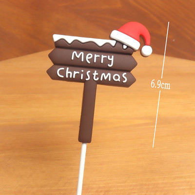 Toppers pentru tort de Crăciun Moș Crăciun Pom de Crăciun Om de zăpadă Decor pentru tort Coroană de frunze Decoruri pentru cupcake Acasă Rechizite pentru petrecere de Anul Nou