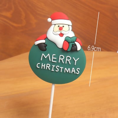 Toppers pentru tort de Crăciun Moș Crăciun Pom de Crăciun Om de zăpadă Decor pentru tort Coroană de frunze Decoruri pentru cupcake Acasă Rechizite pentru petrecere de Anul Nou