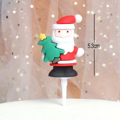 Toppers pentru tort de Crăciun Moș Crăciun Pom de Crăciun Om de zăpadă Decor pentru tort Coroană de frunze Decoruri pentru cupcake Acasă Rechizite pentru petrecere de Anul Nou