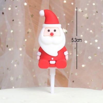 Toppers pentru tort de Crăciun Moș Crăciun Pom de Crăciun Om de zăpadă Decor pentru tort Coroană de frunze Decoruri pentru cupcake Acasă Rechizite pentru petrecere de Anul Nou