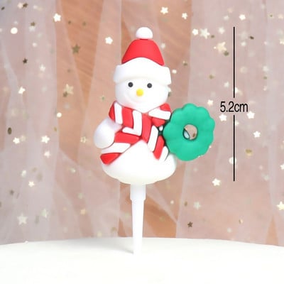 Toppers pentru tort de Crăciun Moș Crăciun Pom de Crăciun Om de zăpadă Decor pentru tort Coroană de frunze Decoruri pentru cupcake Acasă Rechizite pentru petrecere de Anul Nou