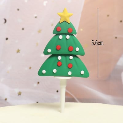 Toppers pentru tort de Crăciun Moș Crăciun Pom de Crăciun Om de zăpadă Decor pentru tort Coroană de frunze Decoruri pentru cupcake Acasă Rechizite pentru petrecere de Anul Nou