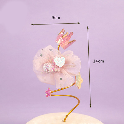 Rózsaszín tiara korona szív hercegnő lány baba boldog születésnapját torta topper gyerek parti kellékek torta díszítő rózsaszín szerelmes ajándékok