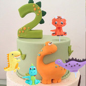 Dinozaur Cake Topper Dino Tema Junglă Safari Petrecere de aniversare Copii băieți Baby Shower Decoratiuni pentru petrecere de aniversare Rechizite Decor pentru tort