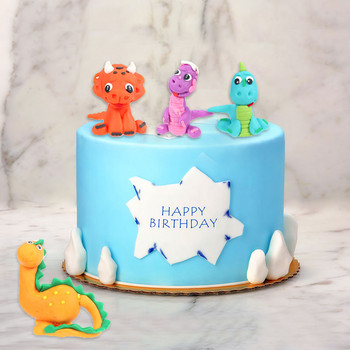 Топпер за торта с динозавър Дино Тема Джунгла Сафари Парти за рожден ден Kids boy Baby Shower Декорации за рожден ден Консумативи Декорация на торта