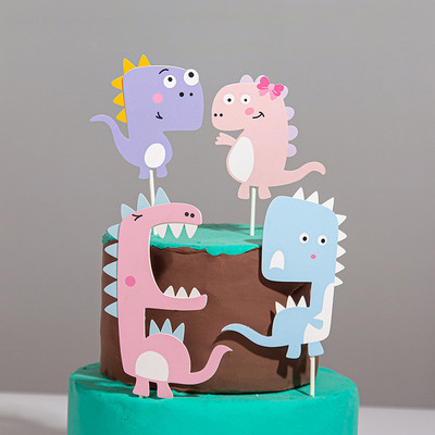Dinozaur Cake Topper Dino Tema Junglă Safari Petrecere de aniversare Copii băieți Baby Shower Decoratiuni pentru petrecere de aniversare Rechizite Decor pentru tort