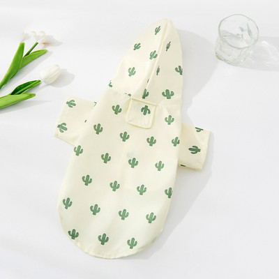 S-XL Kutya kapucnis esőkabát Aranyos kaktusz őszibarack mintás kiskutya esőkabát Vízálló Kutyák Ruhák Kabát Outdoor Kutyák Macskák Esőkabátok