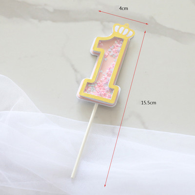 Szám korona csokornyakkendő gyémánt újszülött baba tortafedő 1. 2. 3. 100 nap Boldog születésnapot tortafedő gyerekeknek ajándék parti kellékek