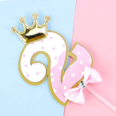 Szám korona csokornyakkendő gyémánt újszülött baba tortafedő 1. 2. 3. 100 nap Boldog születésnapot tortafedő gyerekeknek ajándék parti kellékek