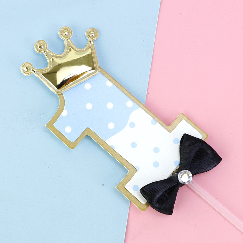 Szám korona csokornyakkendő gyémánt újszülött baba tortafedő 1. 2. 3. 100 nap Boldog születésnapot tortafedő gyerekeknek ajándék parti kellékek