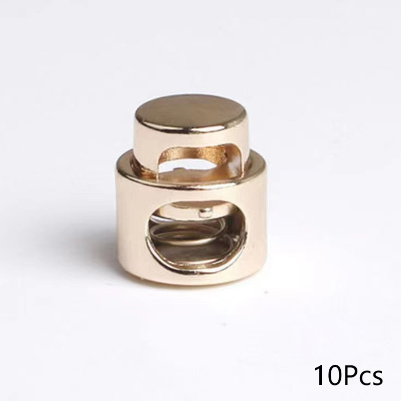 10 τεμ. Στοπ με κορδόνια περίσφιξης Πώμα εναλλαγής Μεταλλικό κούμπωμα Κλειδαριά με μονή τρύπα Κλιπ πόρπης ελατηρίου Αξεσουάρ Κουμπί τέλους χρυσό μαύρο