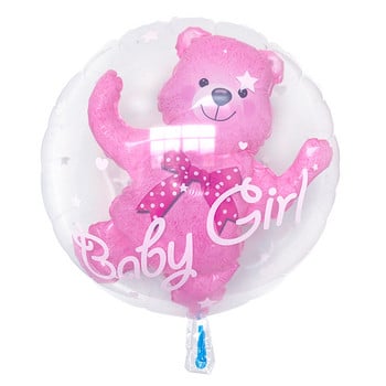 4D Bear Foil Balloon Baby Birthday Photo Props Cartoon Film Balloons Aluminium Happy Birthday Party Balloon Baby Shower Balloon