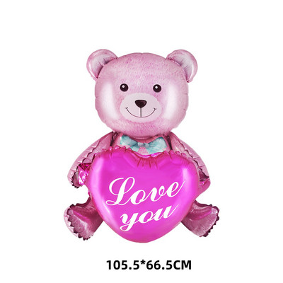 4D meškos folijos balionas Kūdikio gimtadienio nuotraukų rekvizitai Animaciniai filmai Aliuminio plėveliniai balionai Su gimtadieniu Balionas Balionas Kūdikių dušo balionas