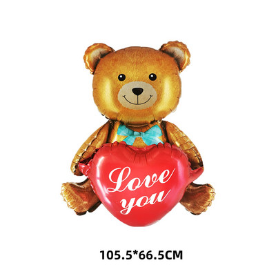 4D meškos folijos balionas Kūdikio gimtadienio nuotraukų rekvizitai Animaciniai filmai Aliuminio plėveliniai balionai Su gimtadieniu Balionas Balionas Kūdikių dušo balionas